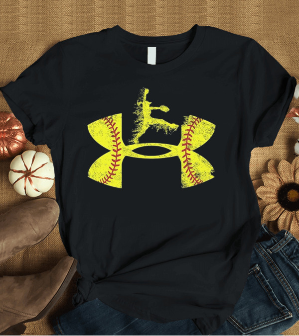 T-Shirt: Under Armour Softball Player Jumping T-Shirt Under Armour Softball Player Jumping T-Shirt