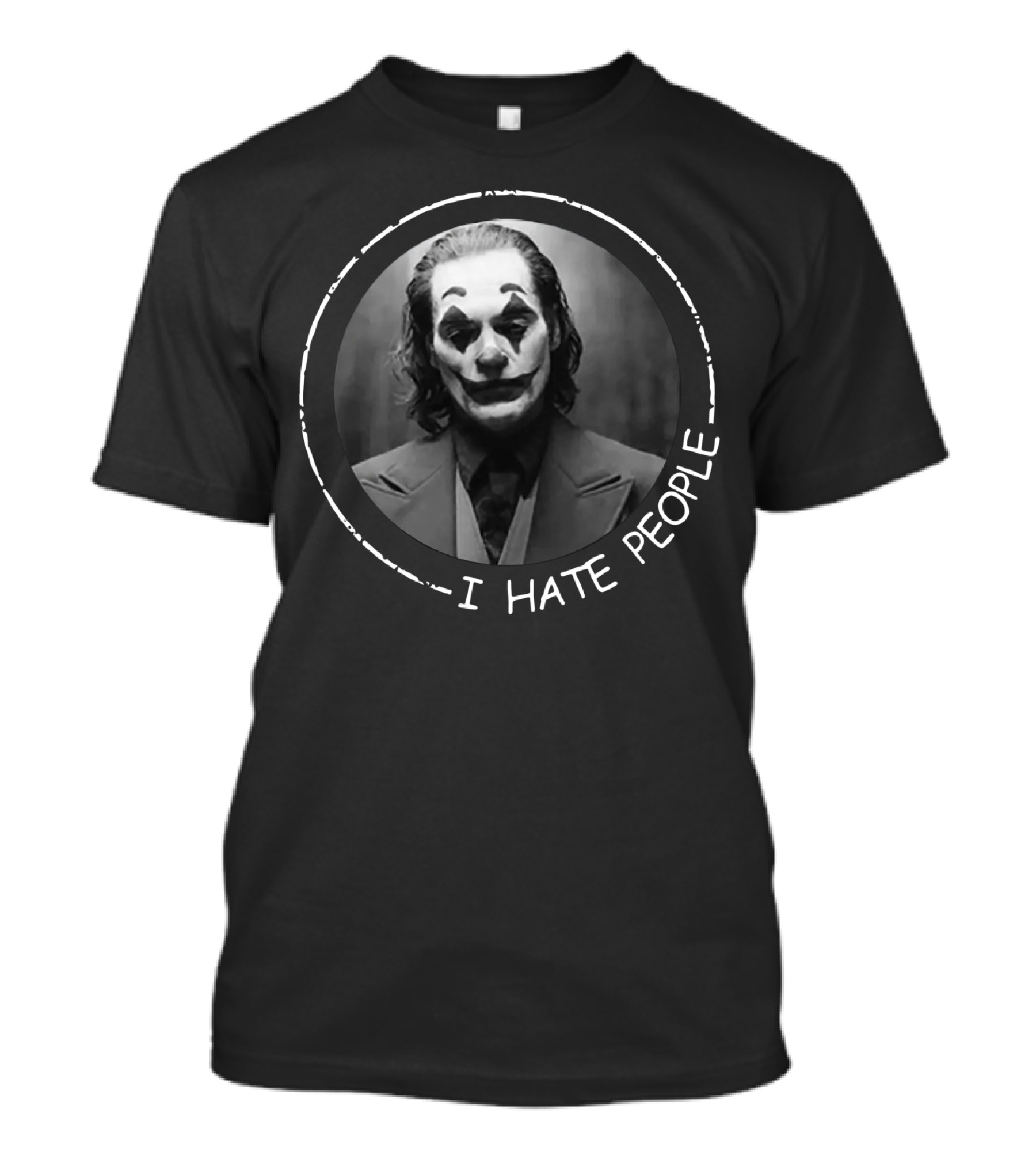 Joker I Hate People Clown Face Circle T-Shirt