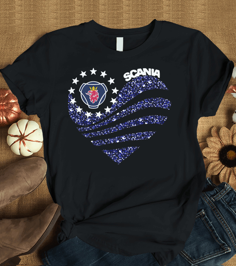 Scania Heart with Stars and Emblem T-Shirt