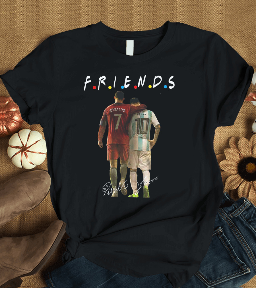 Ronaldo Messi Friends Signatures Iconic Football Duo T-Shirt
