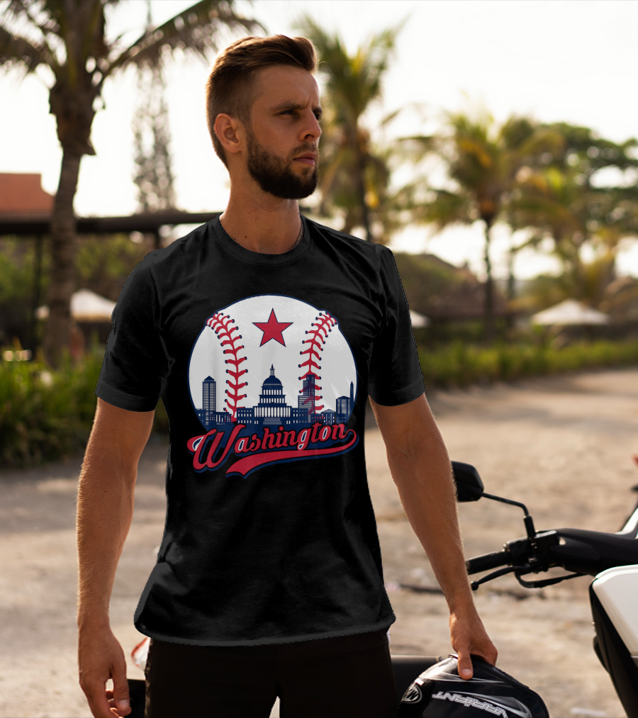 Washington Nationals Baseball Cityscape Capitol Star T-Shirt