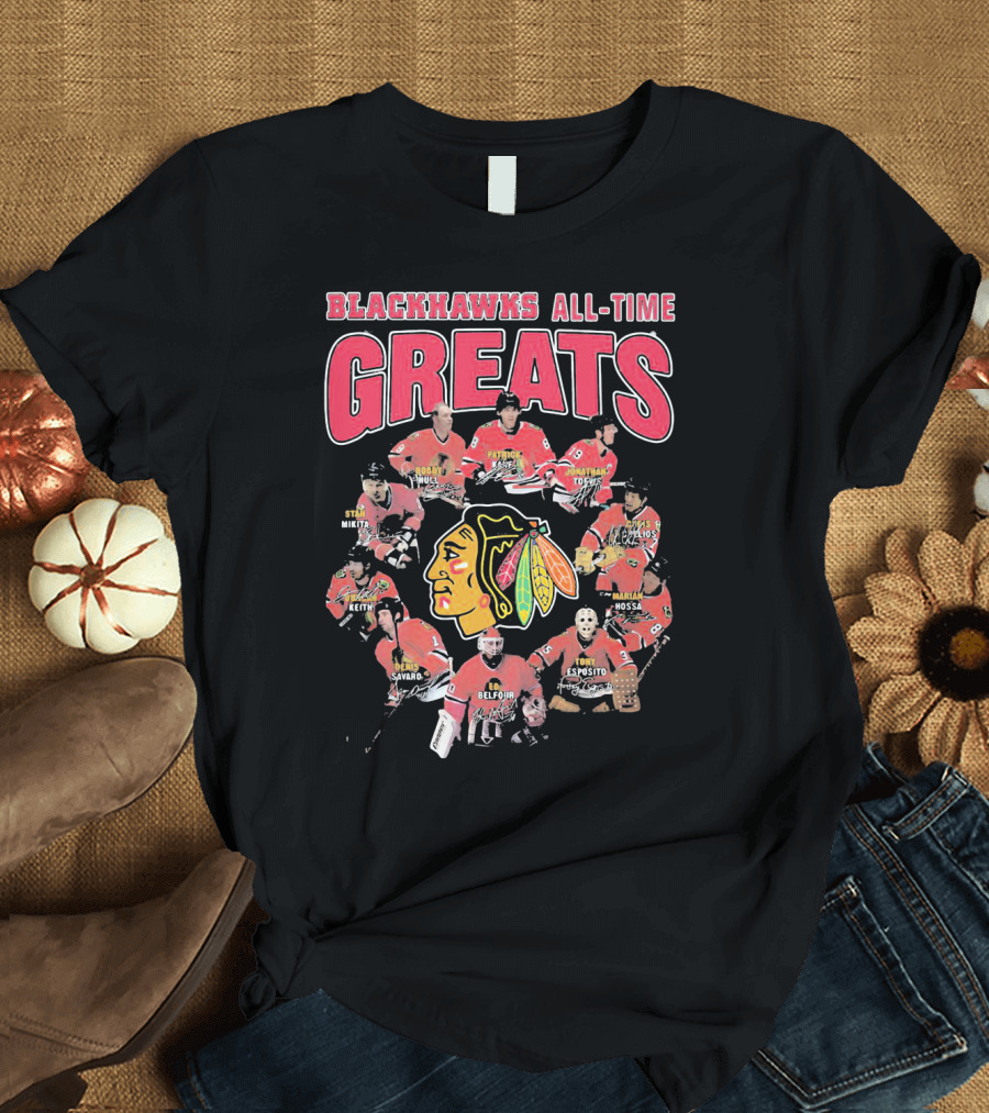 Blackhawks All-Time Greats Legends Hockey Team T-Shirt