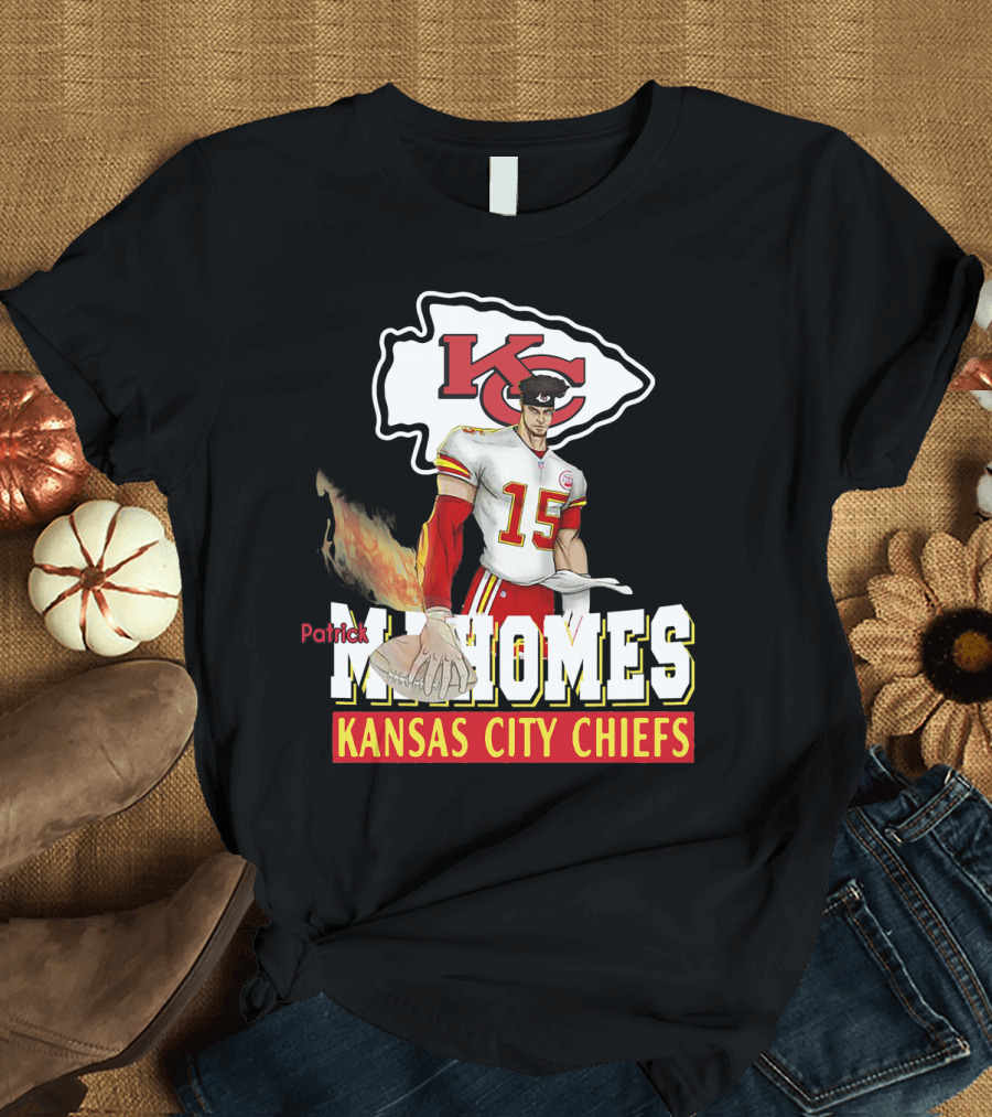 Patrick Mahomes Kc Kansas City Chiefs Football Flame T-Shirt