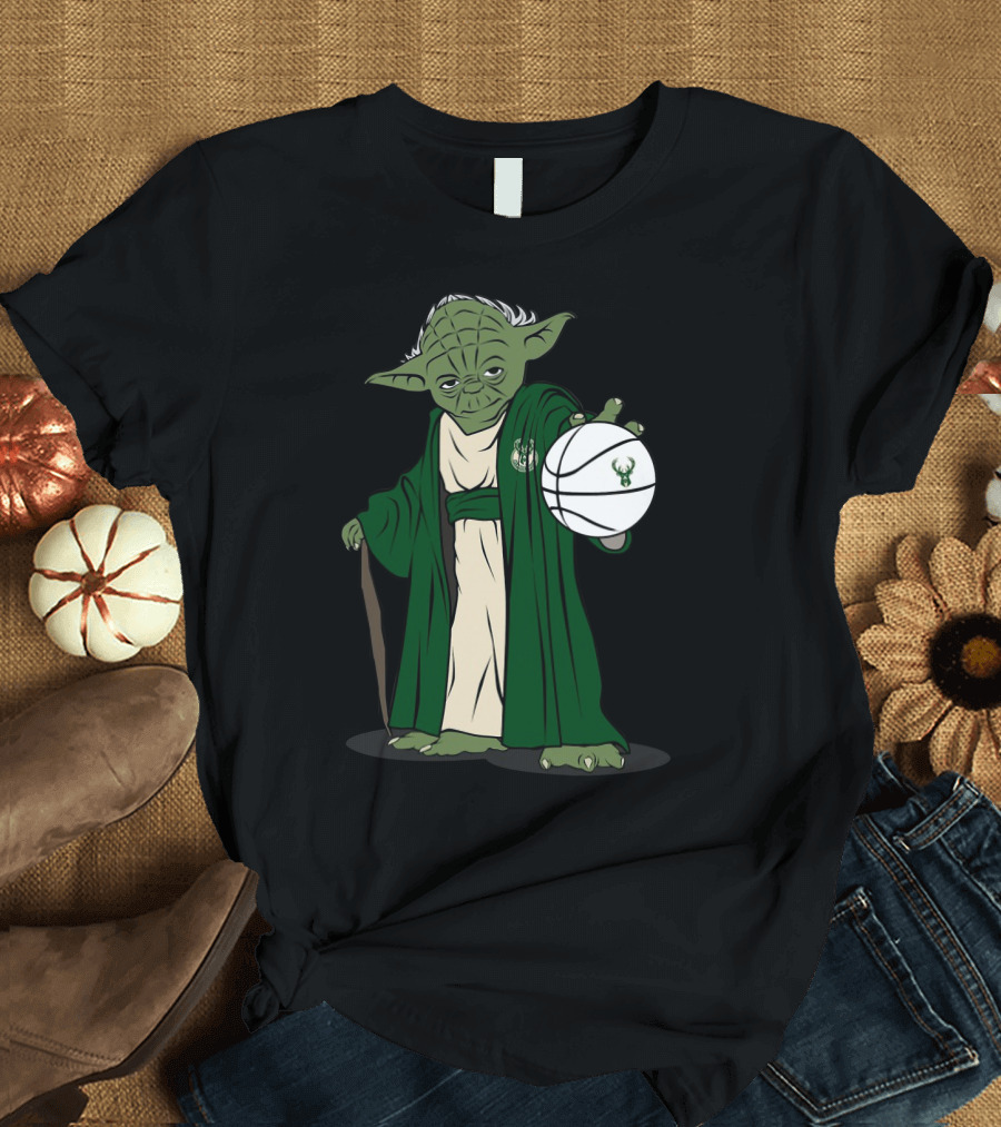 MASTER YODA MILWAUKEE BUCKS BASKETBALL JEDI T-Shirt