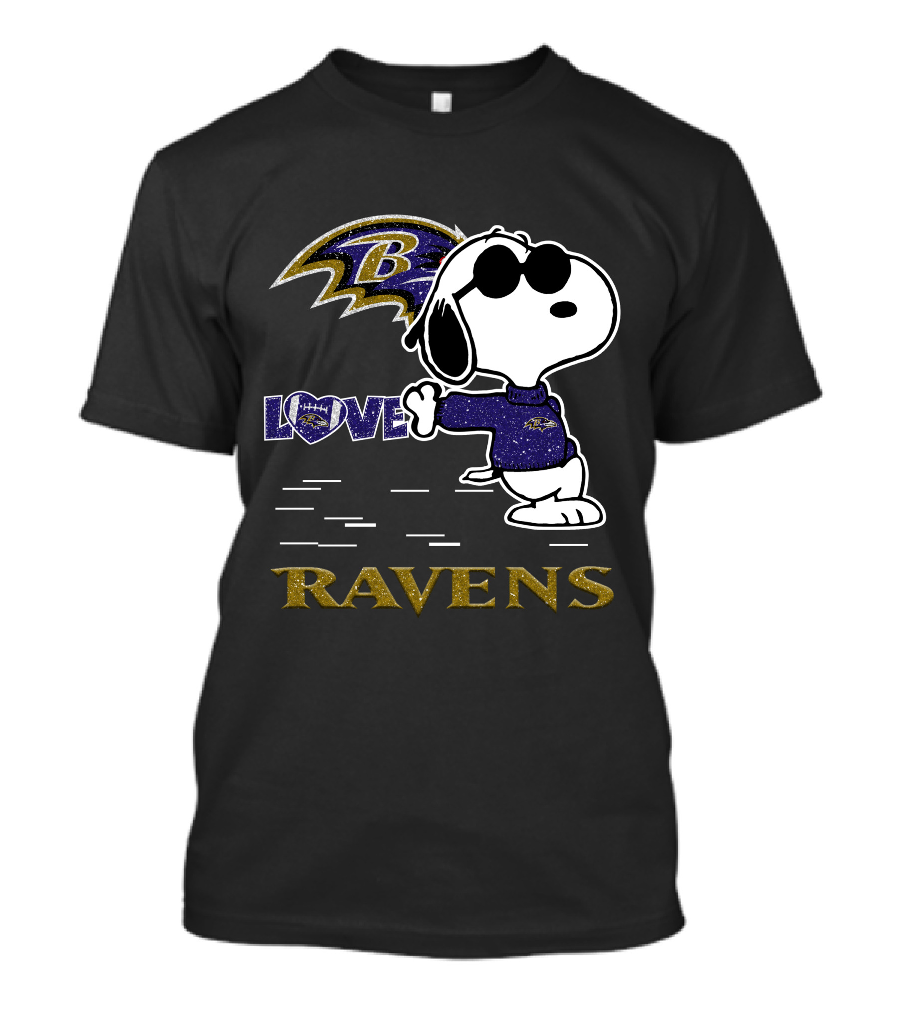 Snoopy Love Baltimore Ravens NFL Football Ravens T-Shirt