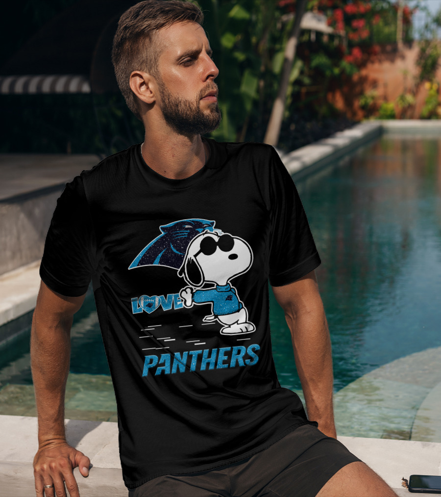 Snoopy Love Panthers Carolina T-Shirt