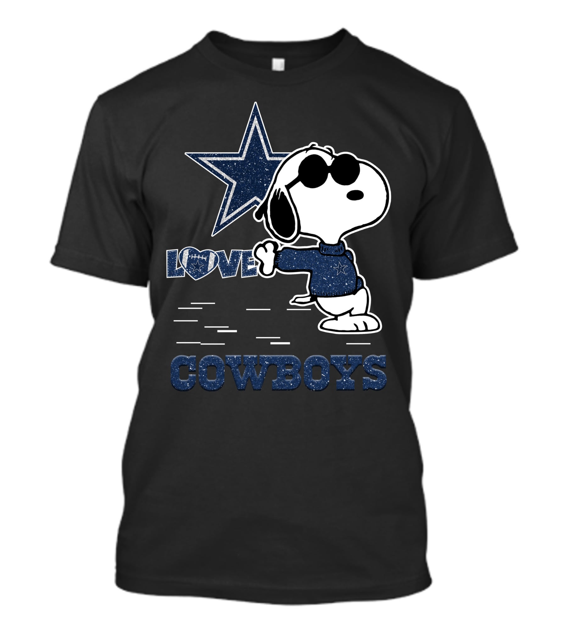 Snoopy Love Dallas Cowboys Nfl Football Fans T-Shirt