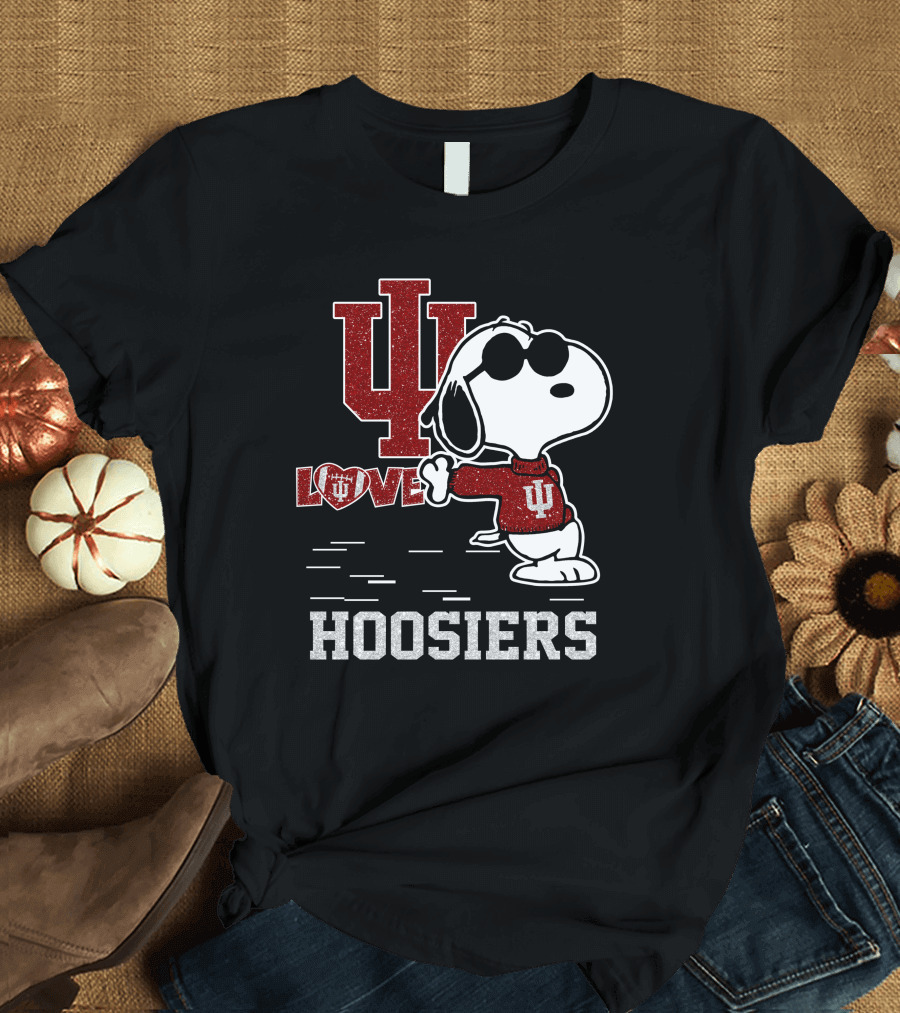 Snoopy IU Love Indiana Hoosiers T-Shirt