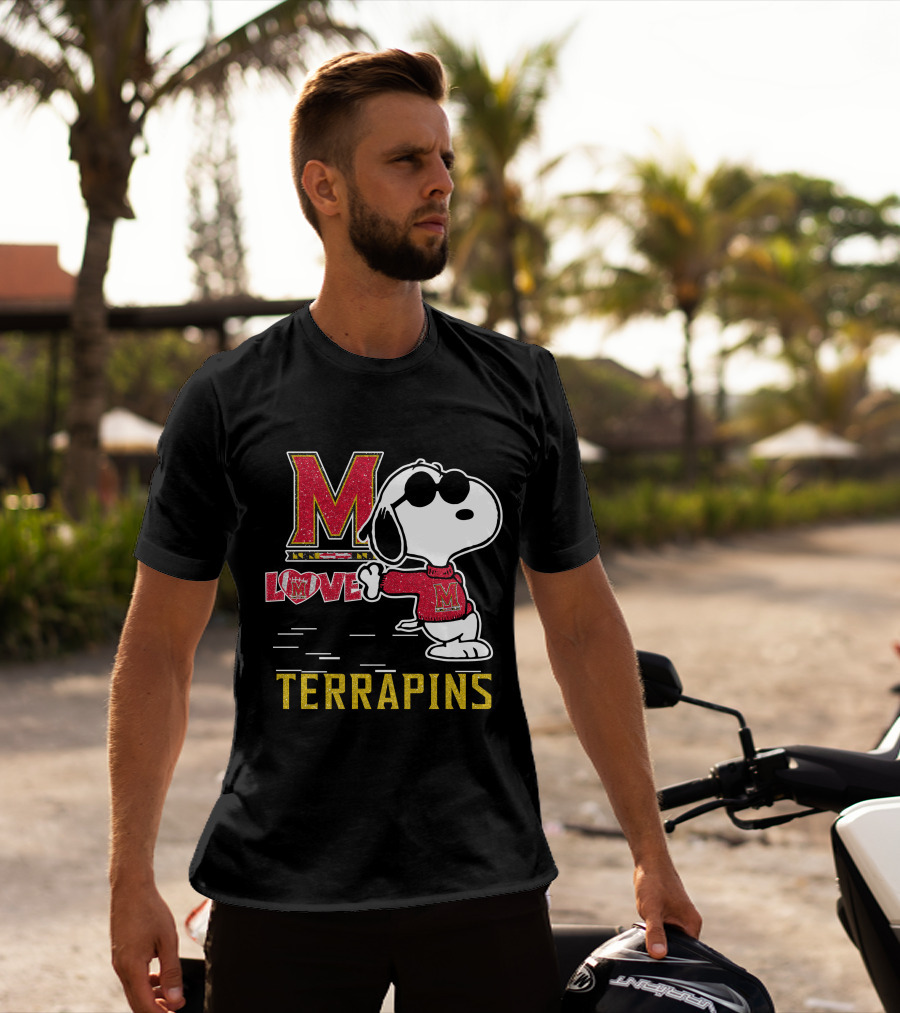 Snoopy Maryland Terrapins Love M T-Shirt