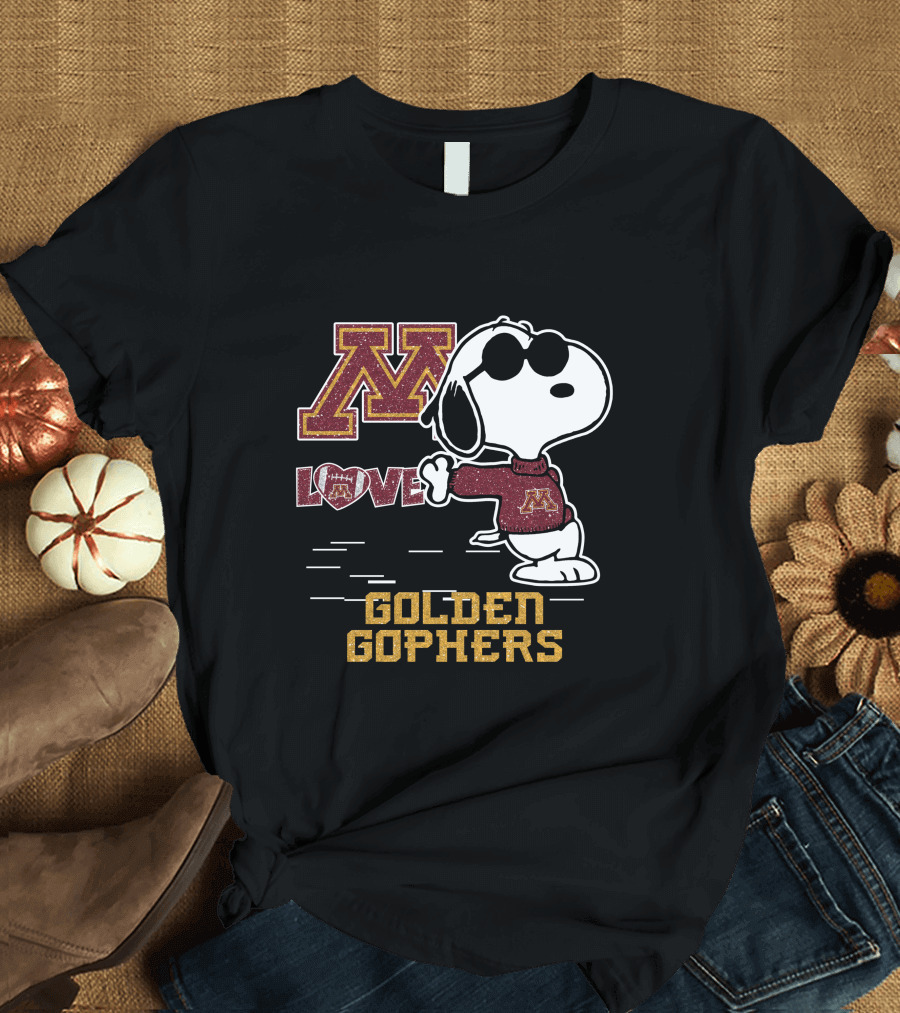 Snoopy Love University of Minnesota Golden Gophers Football T-Shirt