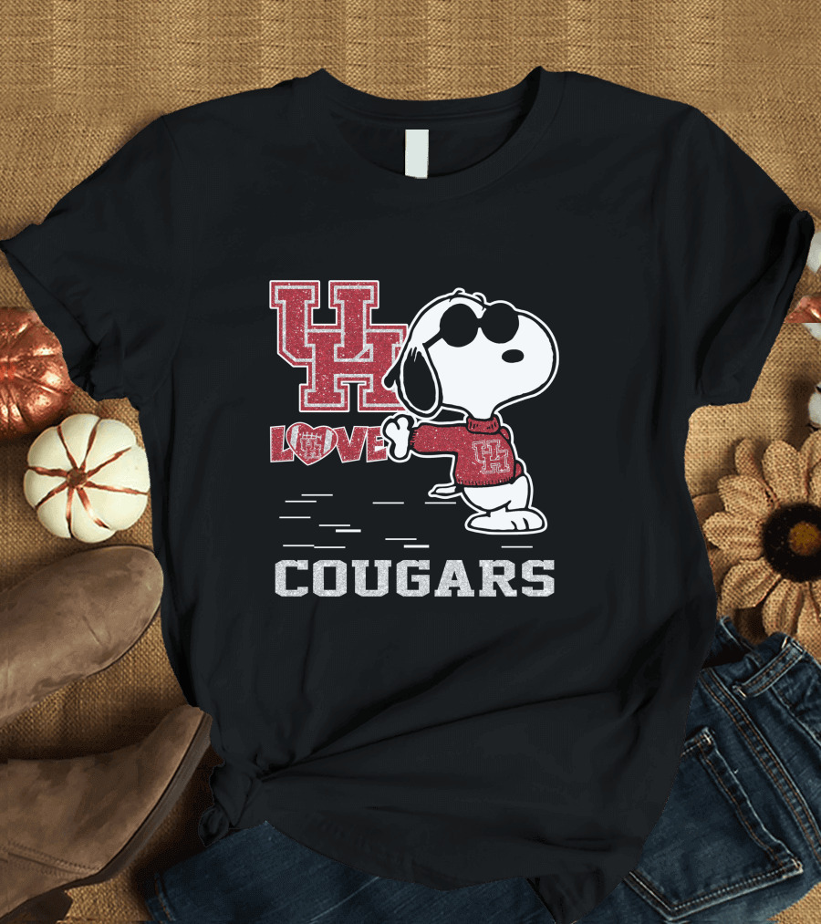 Snoopy UH Love Cougars T-Shirt