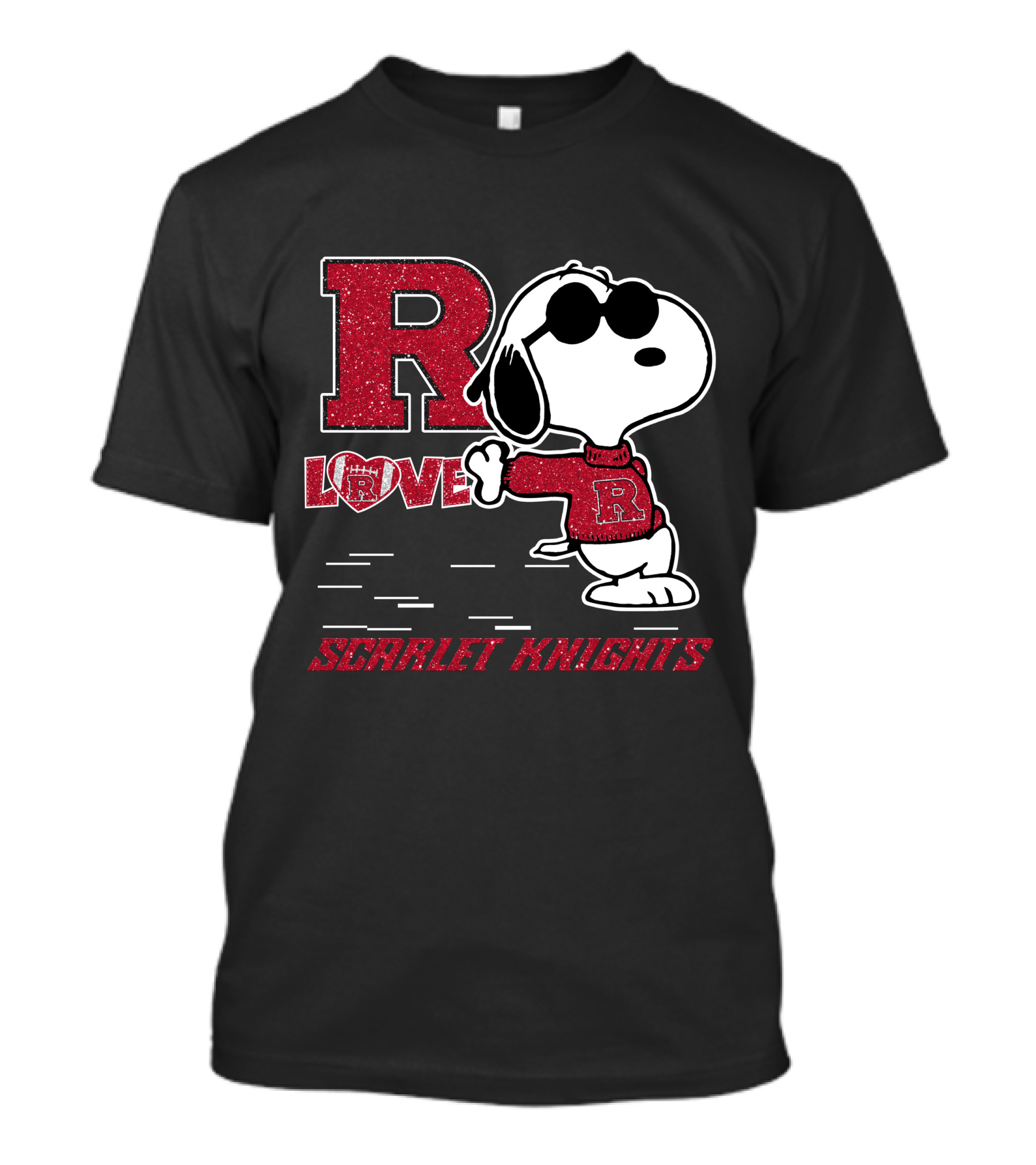 R Snoopy Love Scarlet Knights T-Shirt