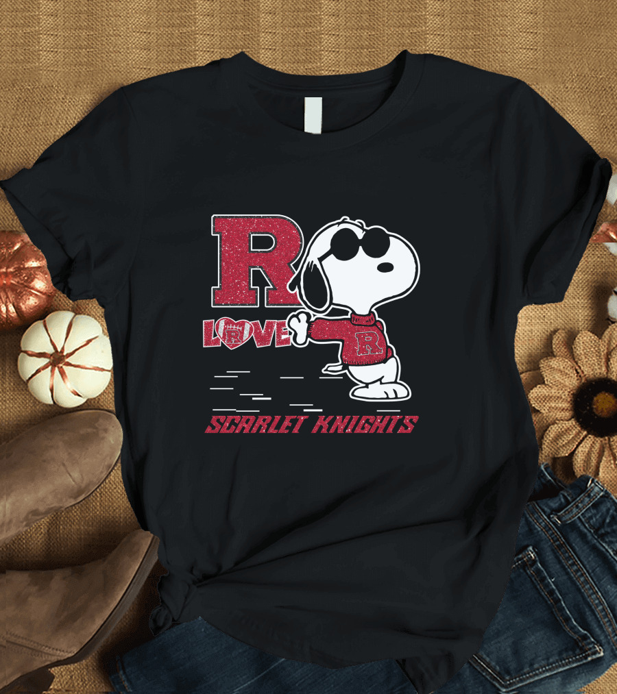 R Snoopy Love Scarlet Knights T-Shirt