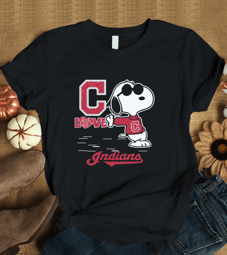 Snoopy C Love Cleveland Indians T-Shirt