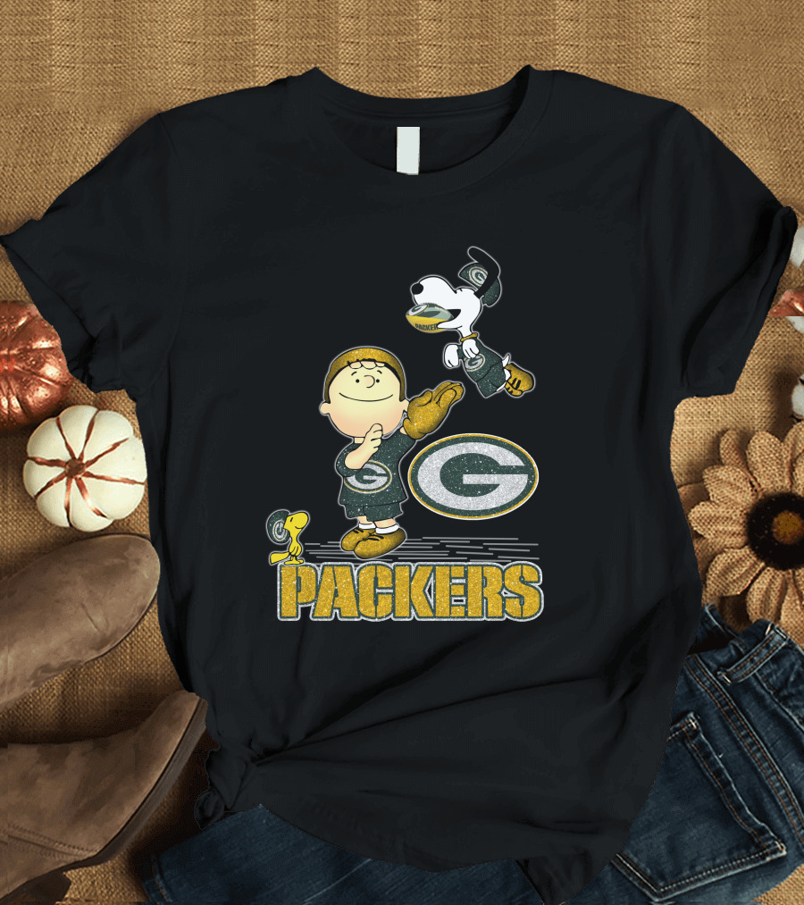 Snoopy and Friends Green Bay Packers Team Spirit T-Shirt