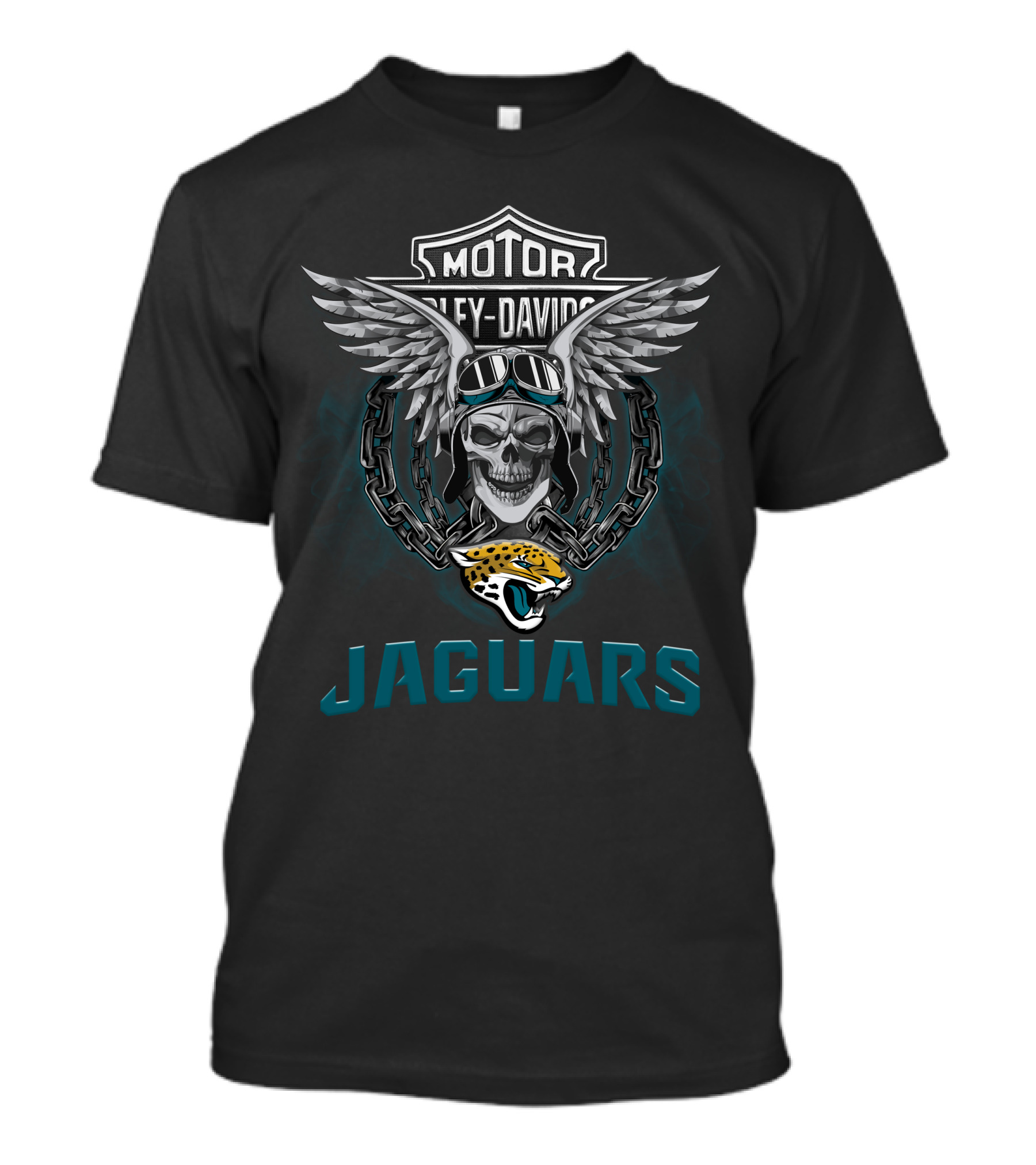 Motor Harley Davidson Wings Skull Jaguars Jacksonville Nfl Football Fans T-Shirt