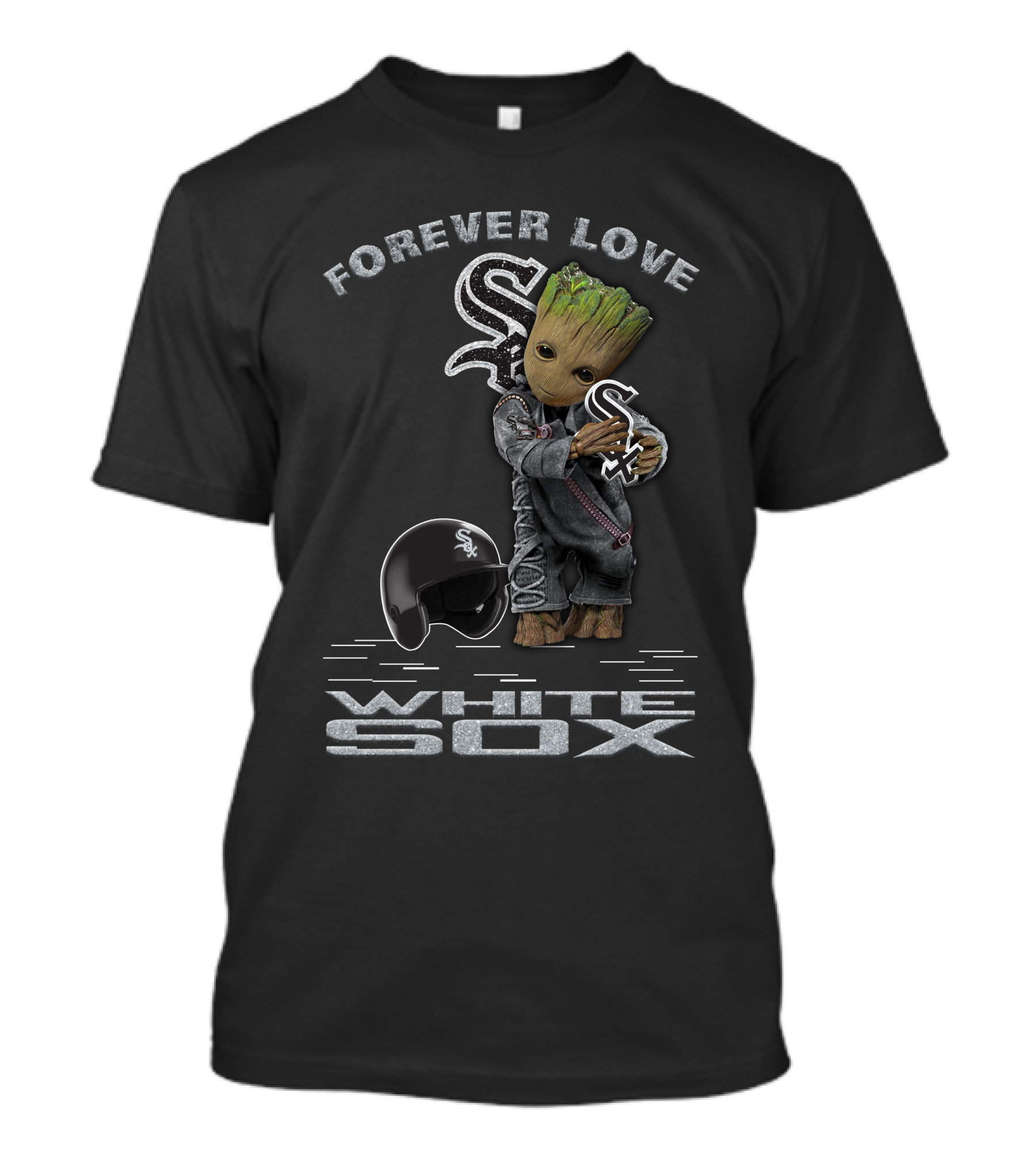 Forever Love White Sox Groot Helmet MLB Fan T-Shirt