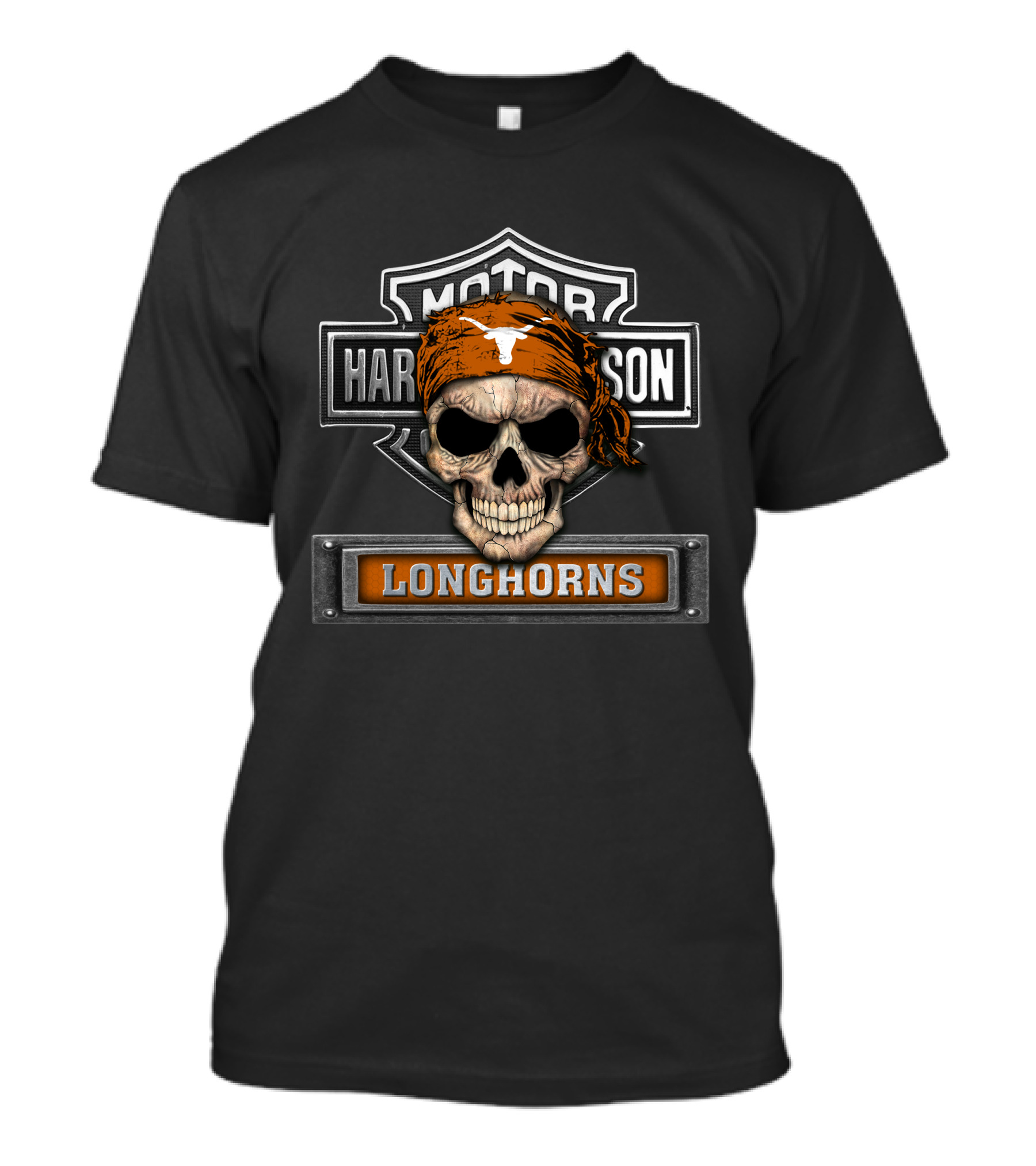 Texas Longhorns Skull Harley Davidson T-Shirt