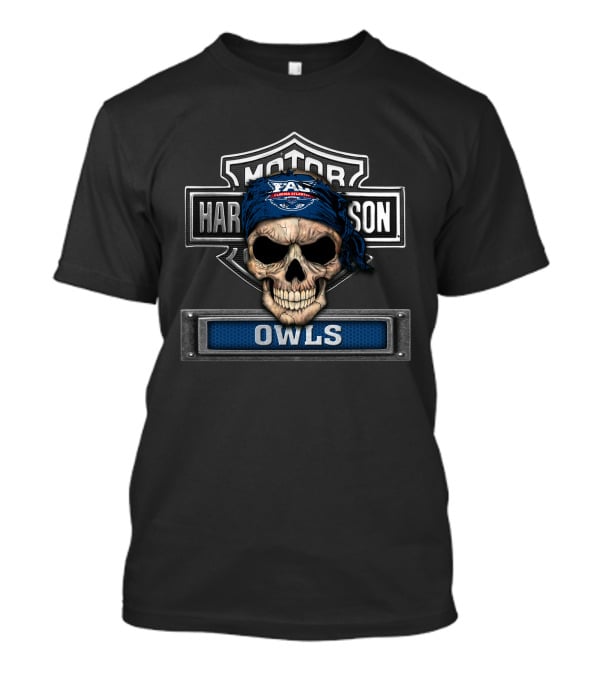 Fau Owls Skull Bandana Harley Davidson T-Shirt