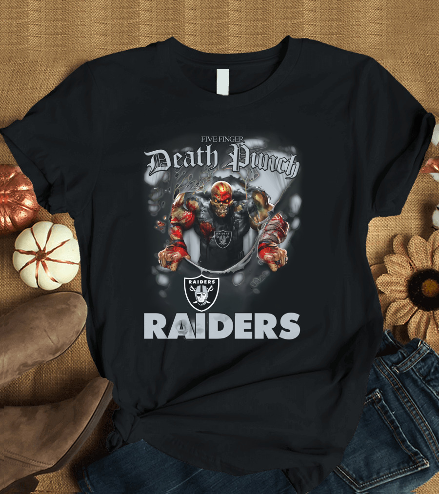 Five Finger Death Punch Raiders Las Vegas Nfl Football Fans T-Shirt