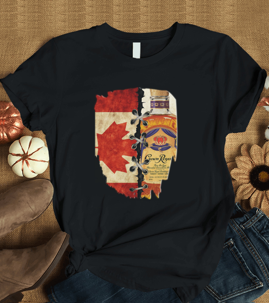 Crown Royal Canadian Flag Maple Leaf Bottle T-Shirt