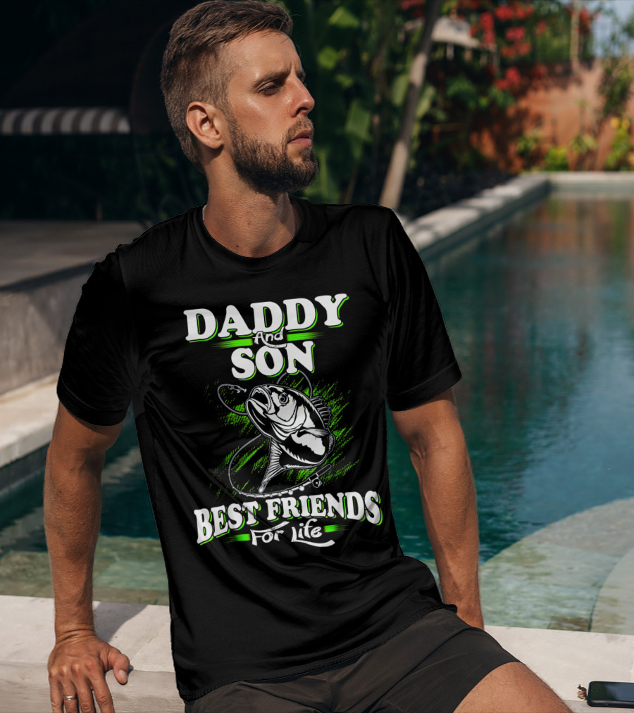 Daddy And Son Best Friends For Life Fishing Adventure T-Shirt