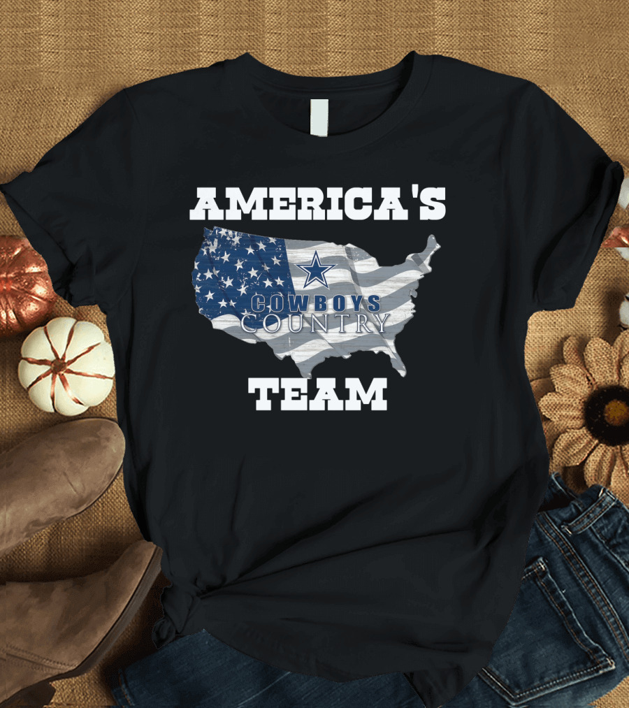 AMERICA'S COWBOYS COUNTRY TEAM USA FLAG MAP STAR T-Shirt