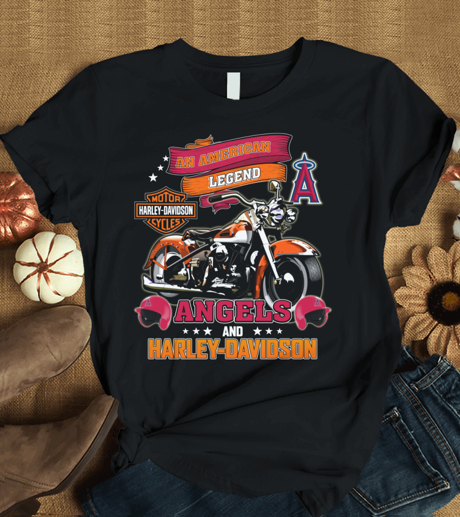 An American Legend Los Angeles Angels And Harley Davidson Collaboration T-Shirt