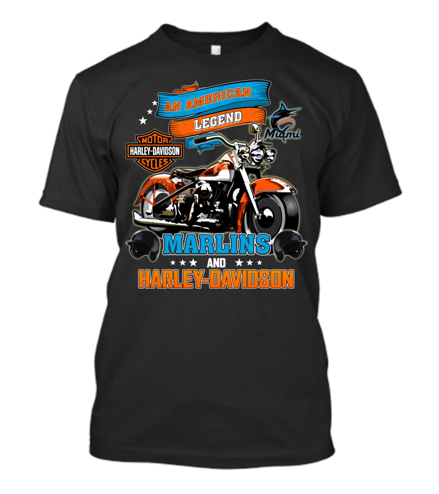 Miami Marlins Harley Davidson An American Legend T-Shirt