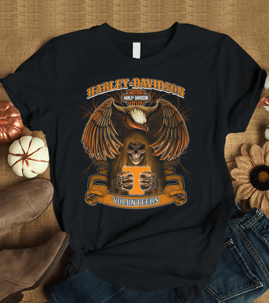 Harley Davidson Volunteers Motorcycles Eagle Skull T Symbol T-Shirt