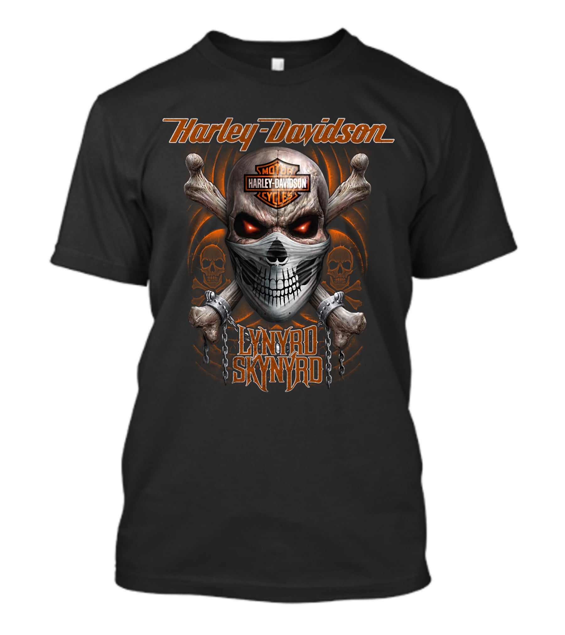 Harley Davidson Motor Cycles Lynyrd Skynyrd Skull T-Shirt