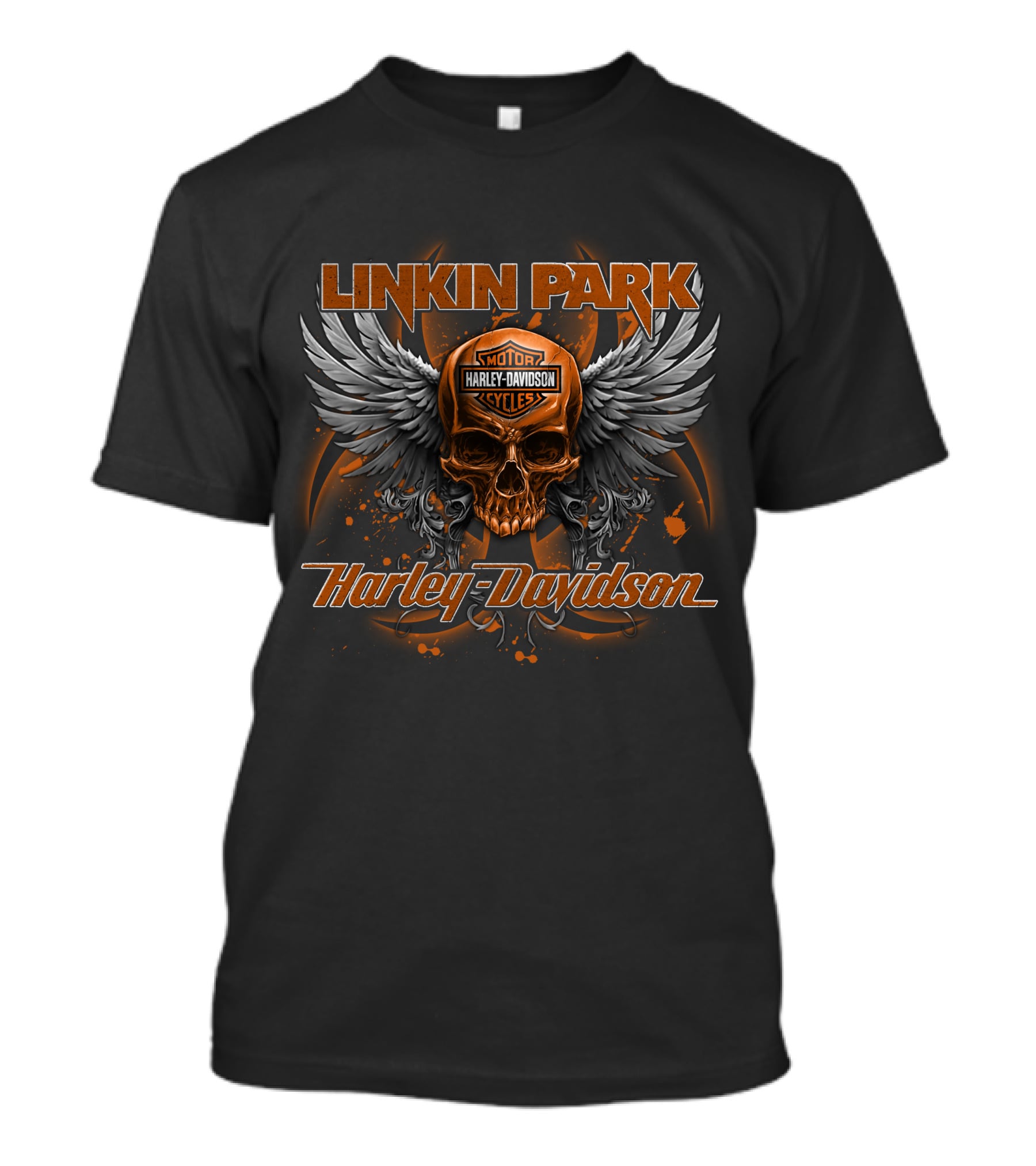 Linkin Park Harley Davidson Skull Wings Motorcycles T-Shirt