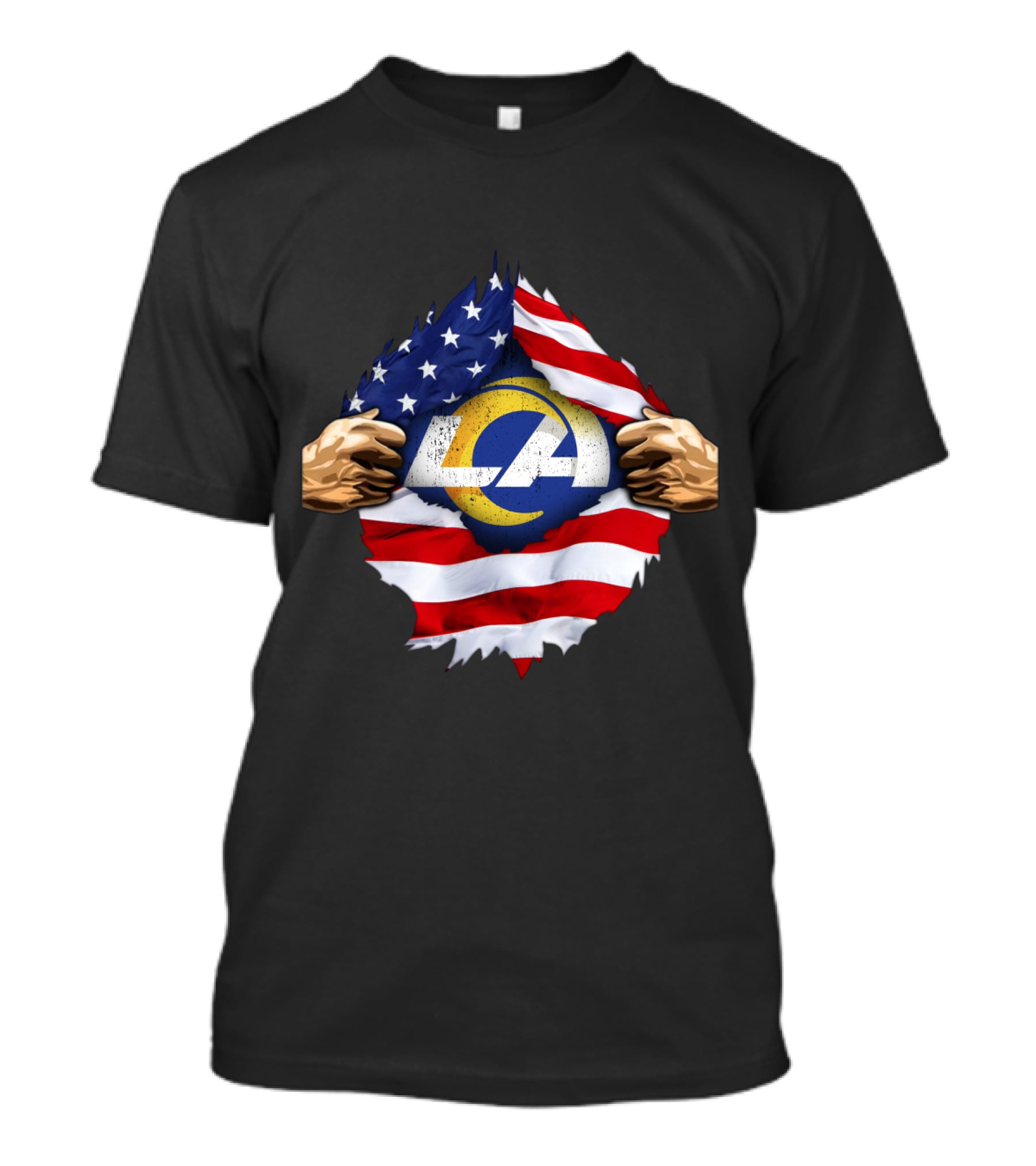 LA Rams American Flag Tear T-Shirt