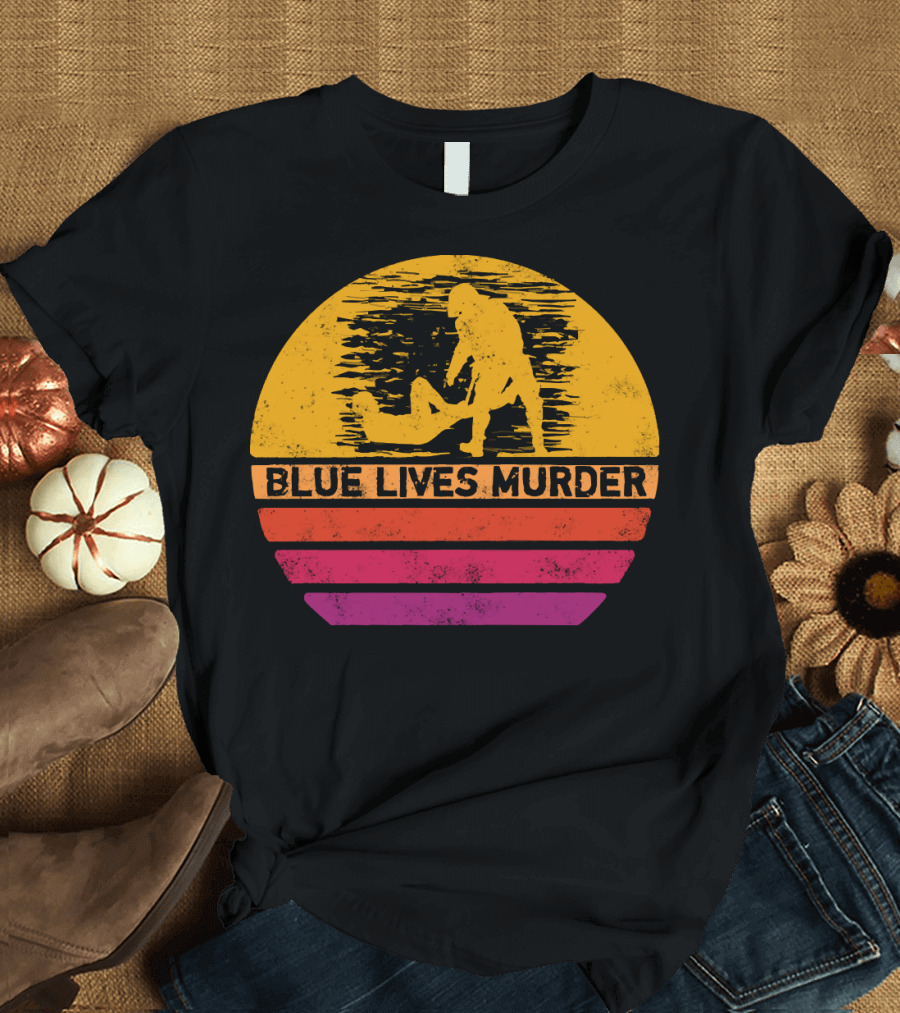 Blue Lives Murder Vintage Sunset T-Shirt