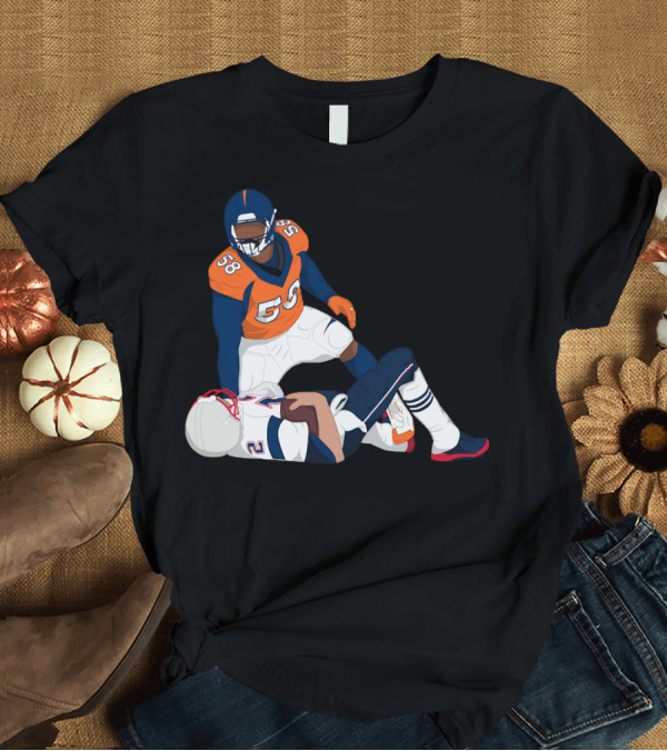 T-Shirt: Denver Number 58 Tackling New England Quarterback T-Shirt Denver Number 58 Tackling New England Quarterback T-Shirt