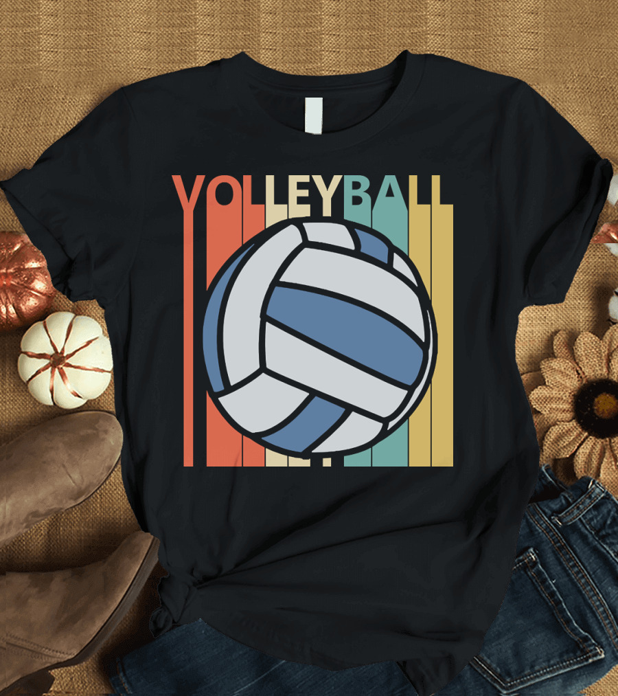 Vintage Volleyball Retro Stripes T-Shirt