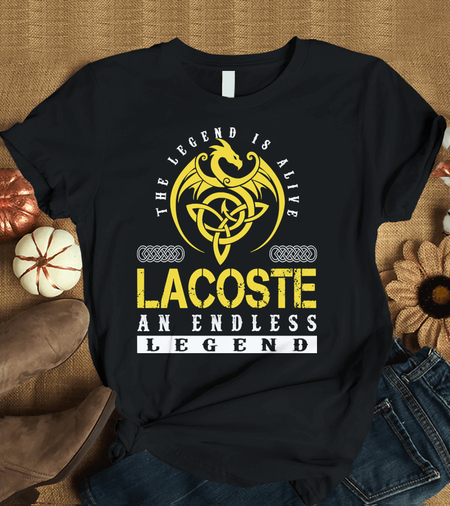 The Legend is Alive LACOSTE An Endless Legend Dragon Celtic Knot T-Shirt