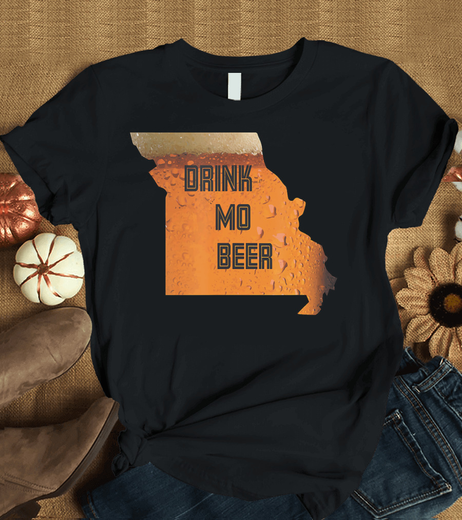 Missouri Drink MO Beer Map with Foam and Bubbles T-Shirt