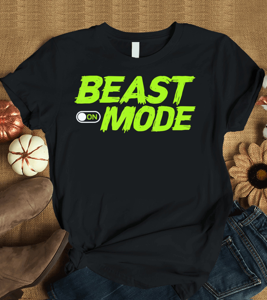 BEAST MODE ON Workout Style Ripped Yoga Locker Healthy T-Shirt