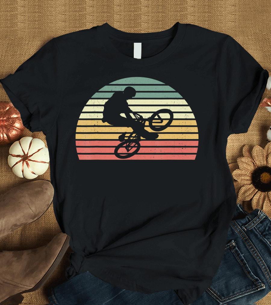 Vintage Cool BMX Biking Retro Style Ride T-Shirt