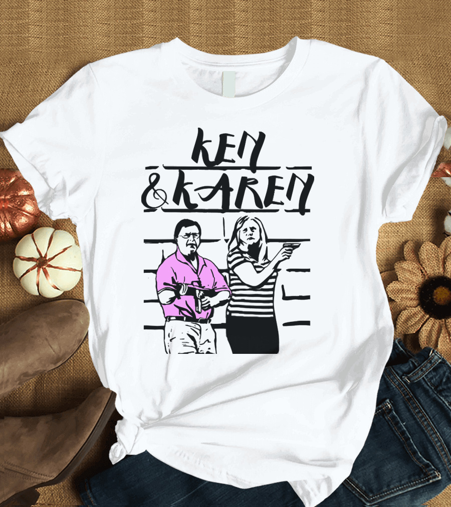 Ken and Karen with Guns in Hand T-Shirt