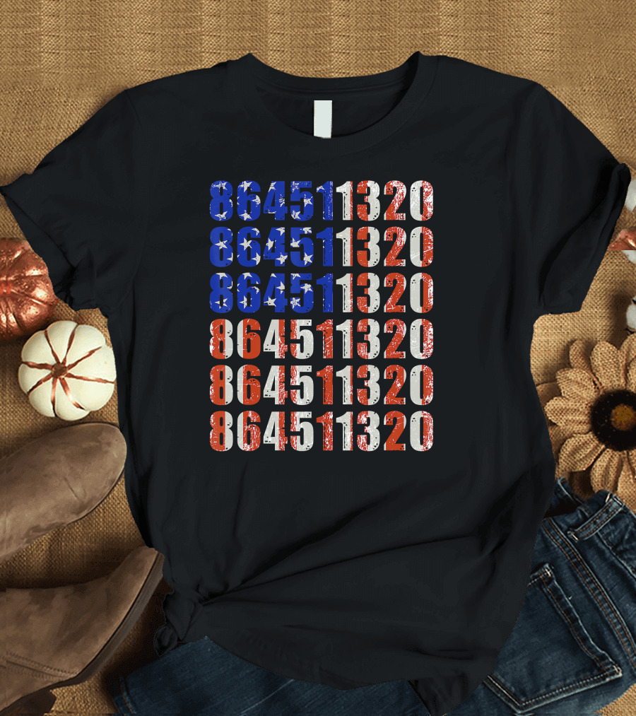 864511320 Anti Trump 8645 American Flag T-Shirt