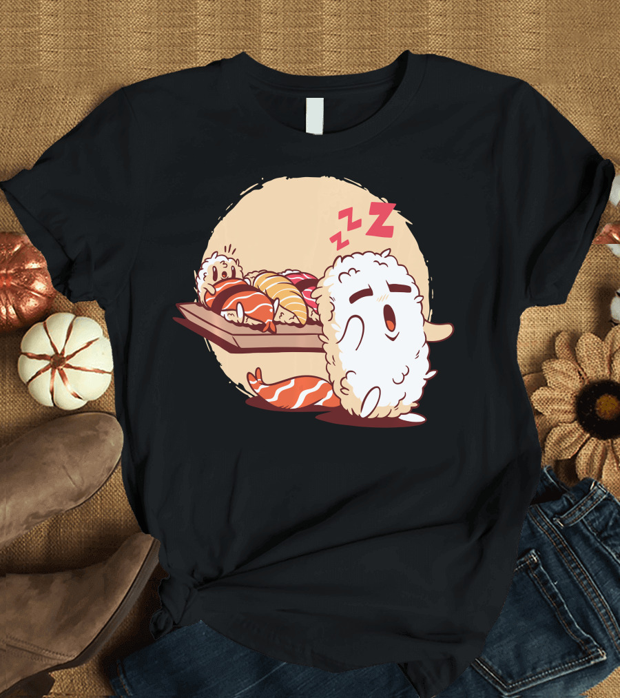 Funny Sleepwalking Japanese Nigiri Sushi with Zzz's T-Shirt