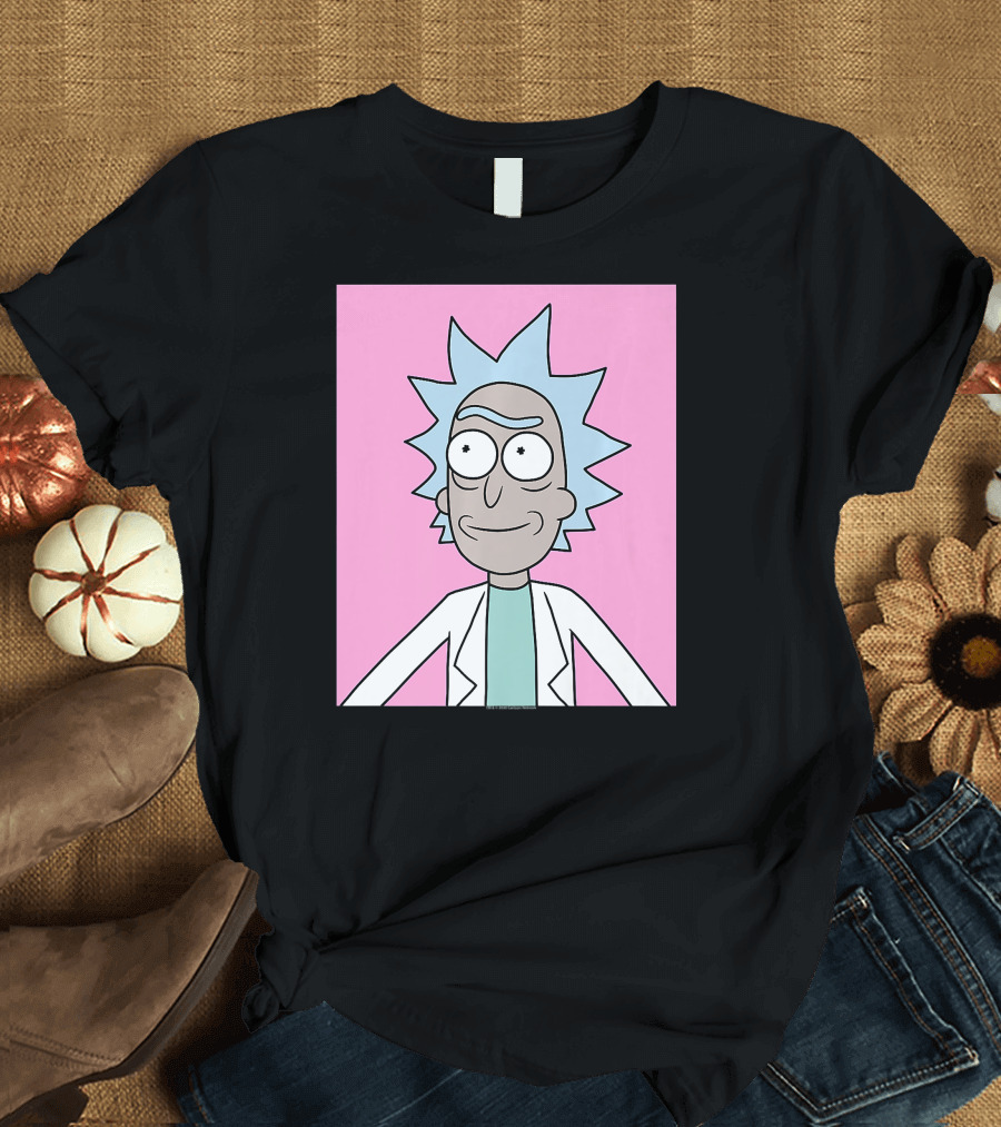 Rick and Morty Color Blocks Rick on Pink T-Shirt