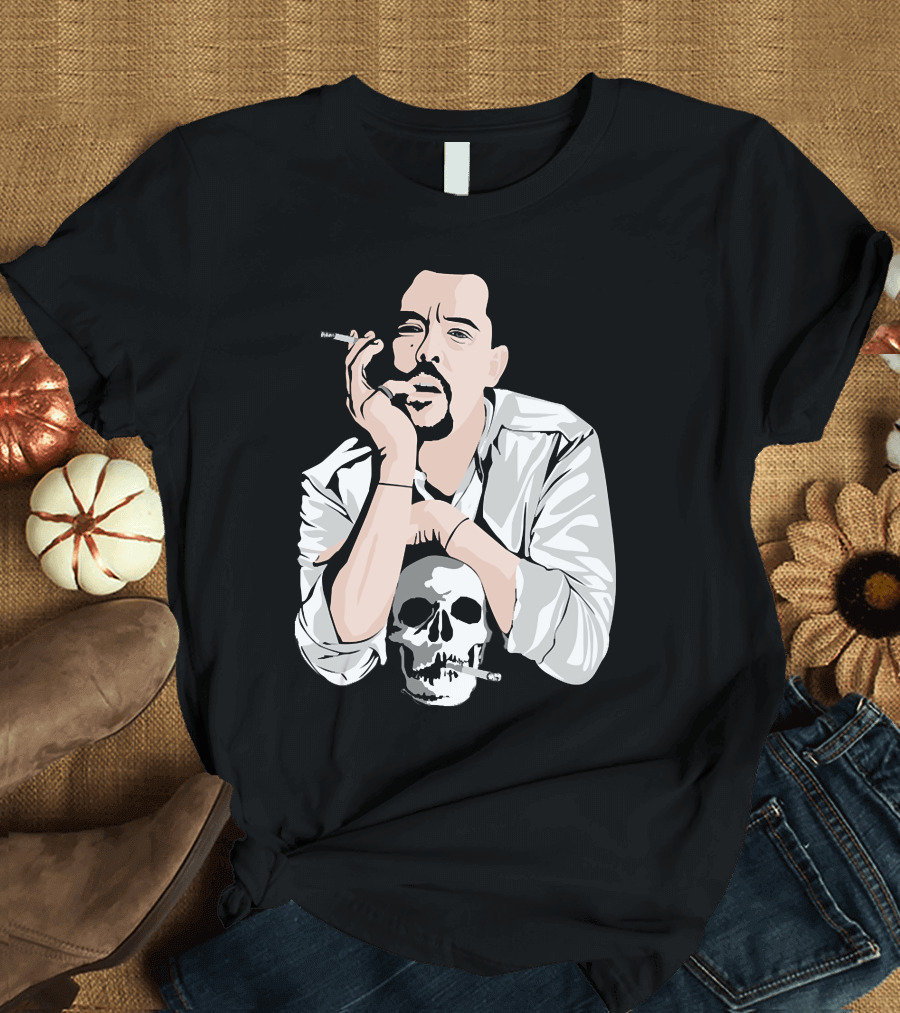 Alexander McQueen Black and White Skull Portrait by Mrs Green T-Shirt