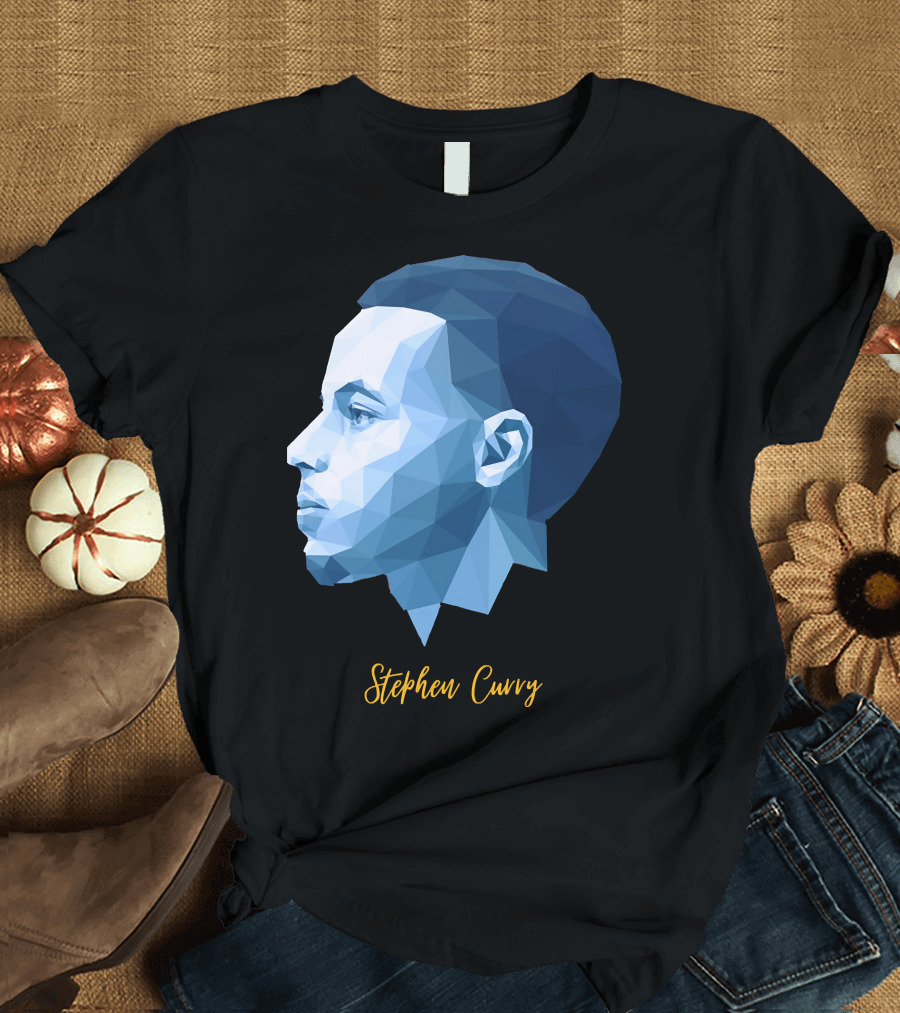 Stephen Curry Geometric Blue Polygon T-Shirt