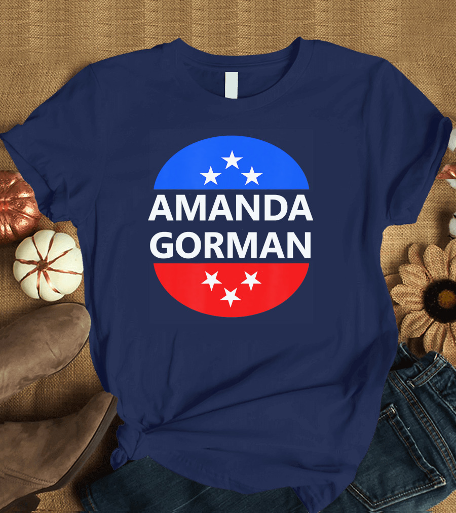 Amanda Gorman Poet Inauguration Stars Red Blue T-Shirt