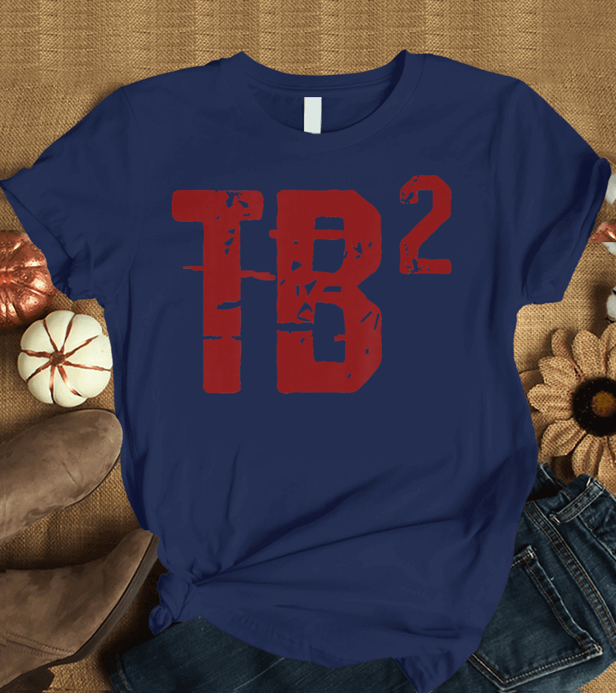 TB Squared TB2 Fan Navy Red Bold Lettering T-Shirt