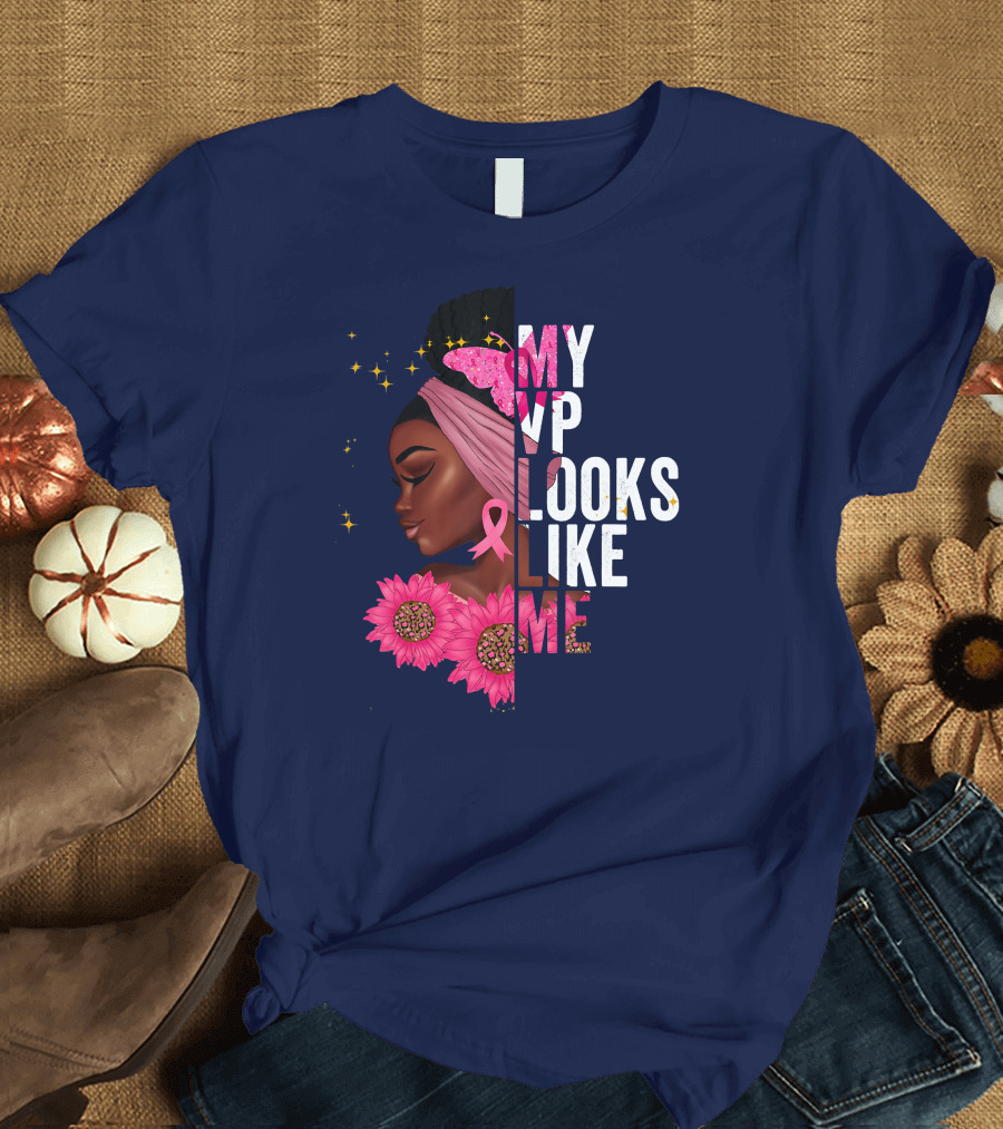 My VP Looks Like Me Pink Ribbon Awareness Sunflowers T-Shirt
