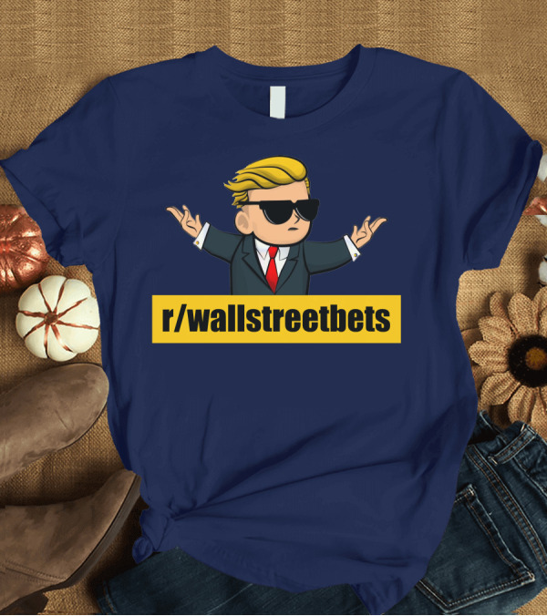 T-Shirt: r/wallstreetbets Stonks Icon with Blonde Hair and Sunglasses T-Shirt r/wallstreetbets Stonks Icon with Blonde Hair and Sunglasses T-Shirt